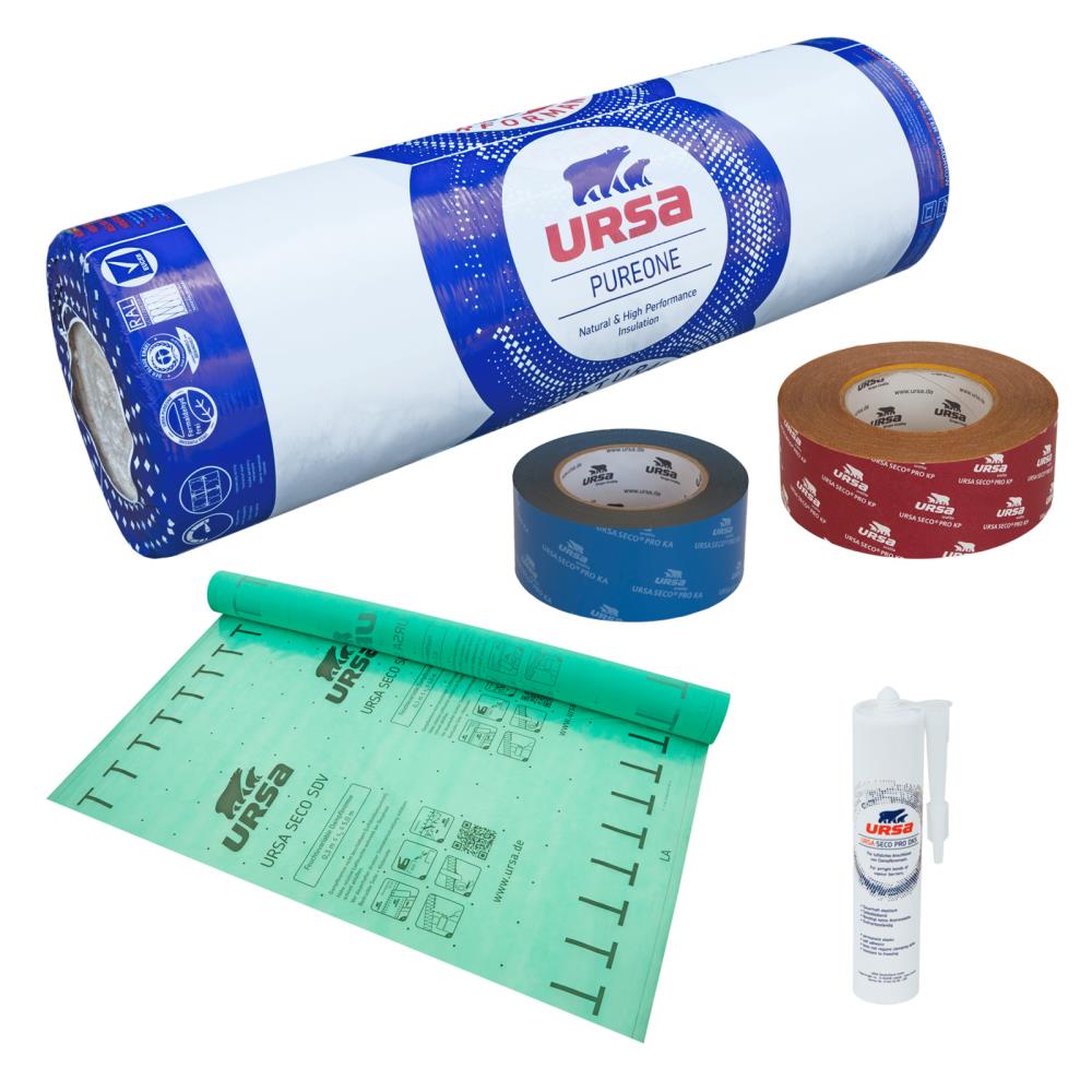 URSA PUREONE Paket mit Klimamembran Spannfilz Klemmfilz Set 032 035 Dämmung Dach URSA PUREONE Paket mit Klimamembran Spannfilz Klemmfilz Set 032 035 Dämmung Dach