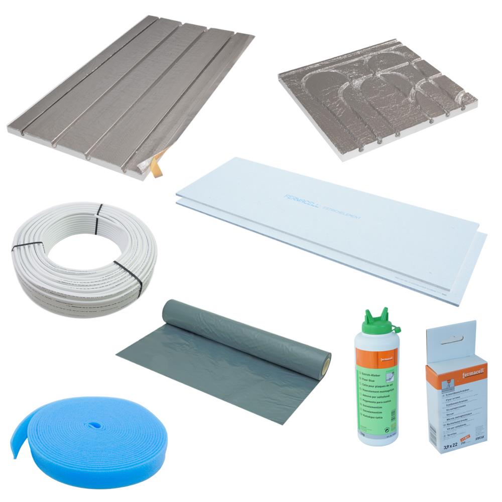 protec Fußbodenheizung Trockenbau 55 mm Aufbau Komplettpaket Set Trockenestrich protec Fußbodenheizung Trockenbau 55 mm Aufbau Komplettpaket Set Trockenestrich