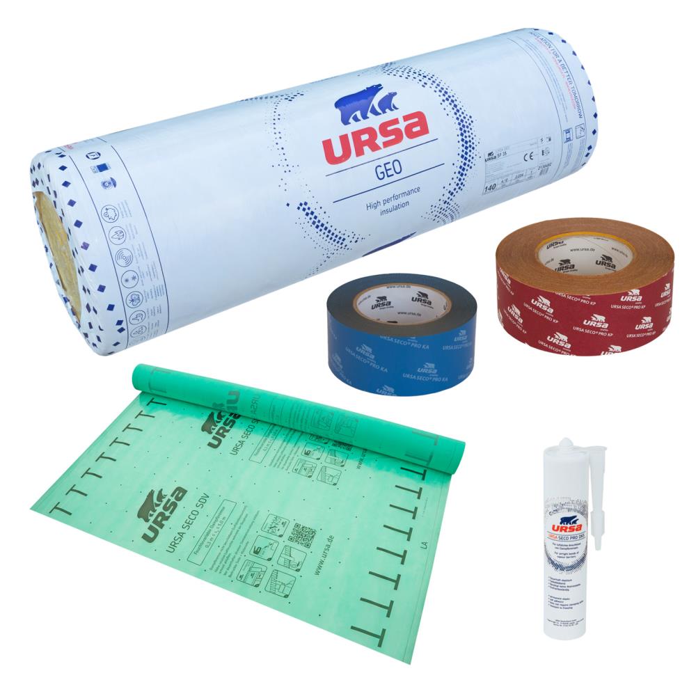 URSA GEO Paket mit Klimamembran Spannfilz Klemmfilz Set 032 035 Dämmung Dach URSA GEO Paket mit Klimamembran Spannfilz Klemmfilz Set 032 035 Dämmung Dach